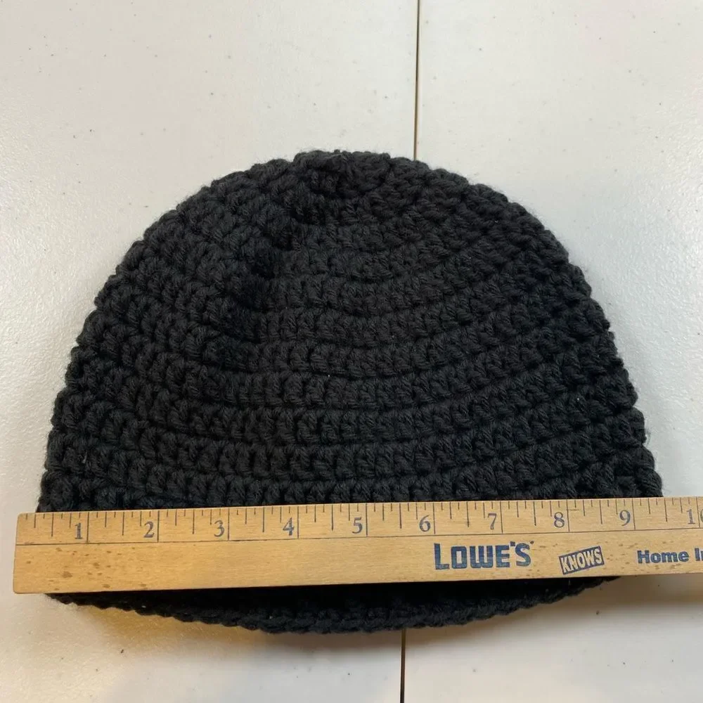 NWOT Unisex Handmade Crochet Beanie Hat - Black